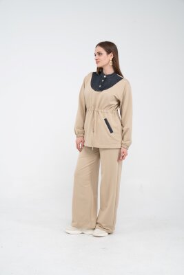 Yaka Detaylı Bel Büzgülü Kadın Takım 1719 - 50