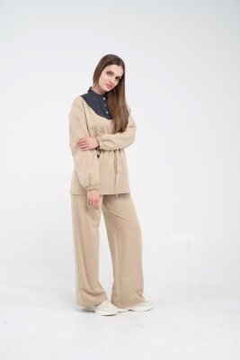 Yaka Detaylı Bel Büzgülü Kadın Takım 1719 - 55